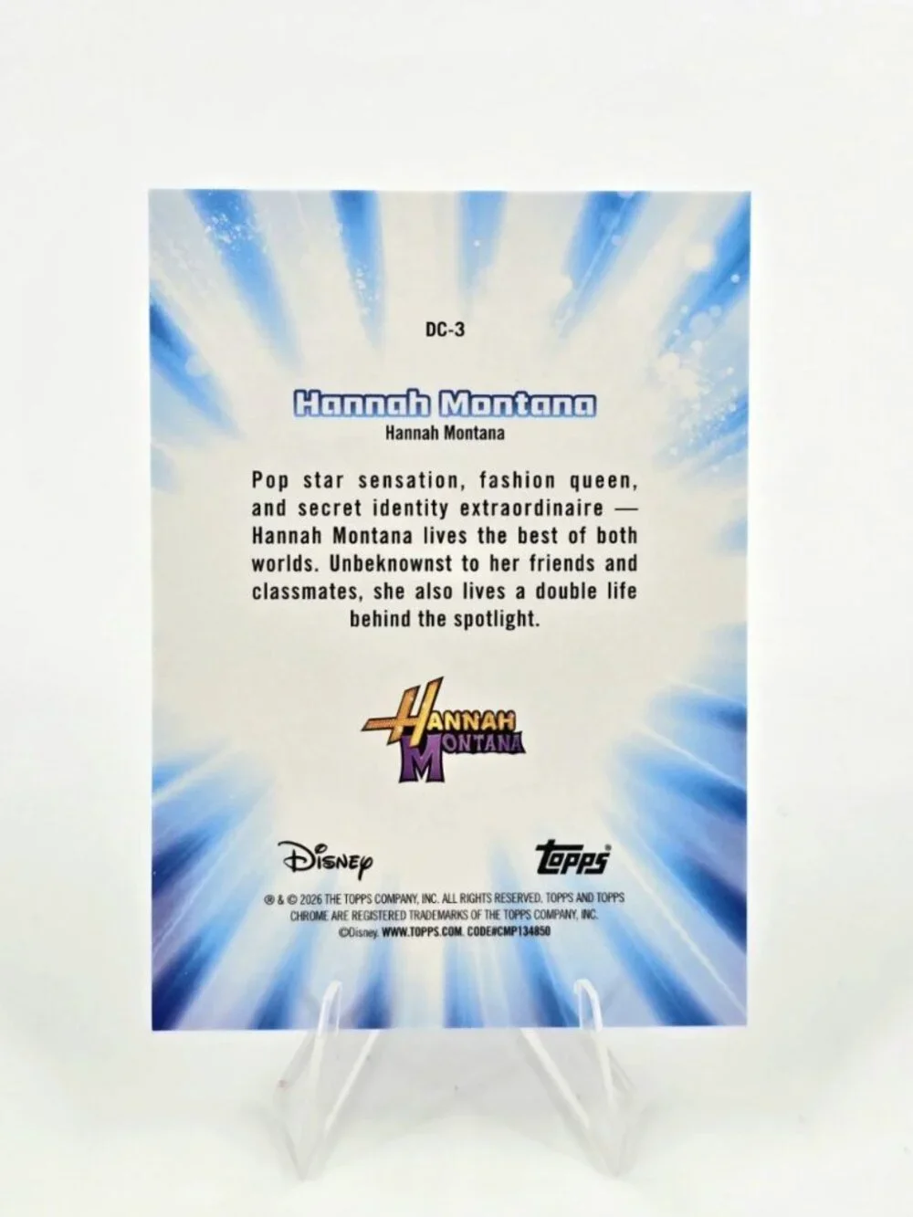 2026 Topps Disney Chrome Hannah Montana Disney Channel Throwback Miley Cyrus